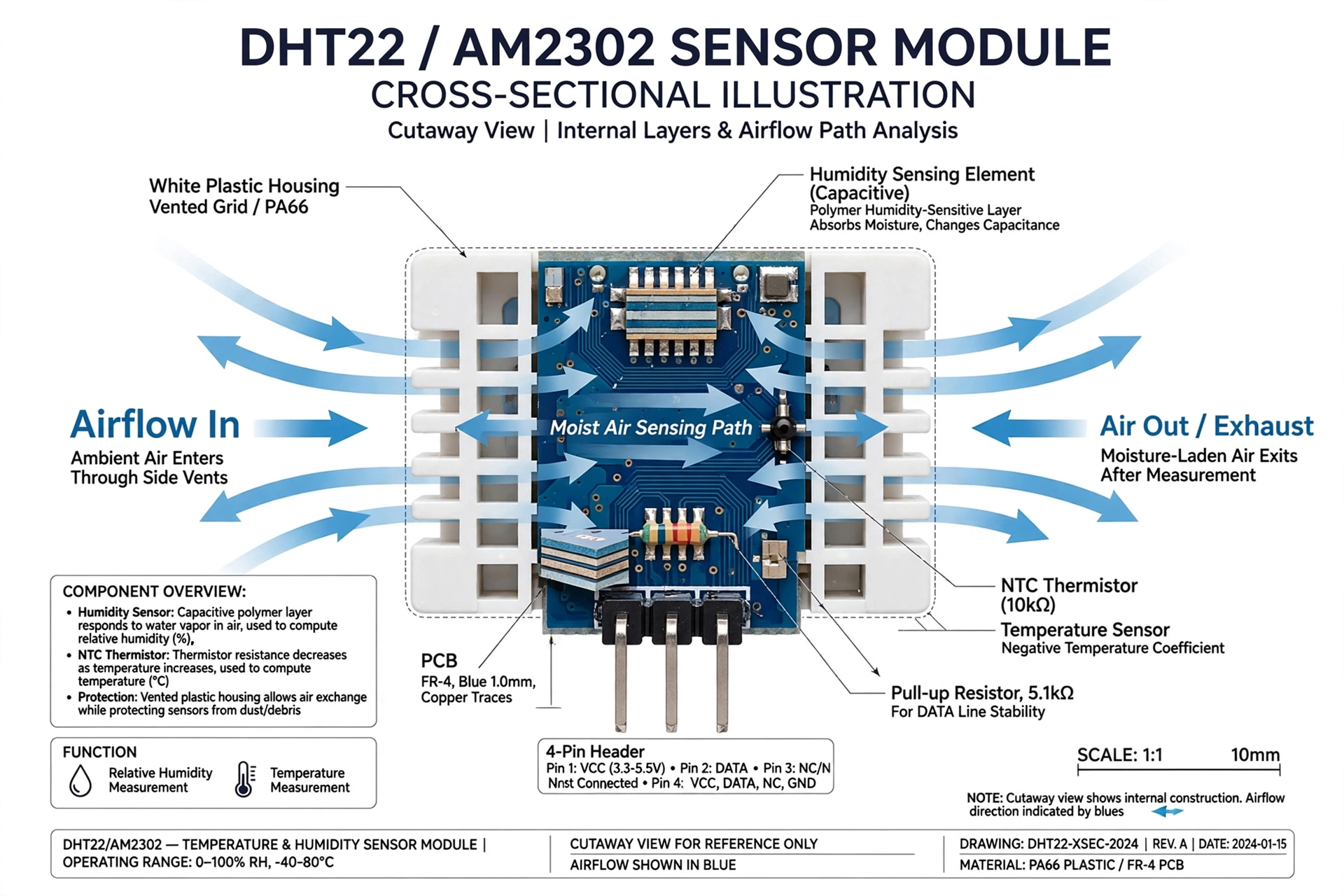 DHT22 (AM2302) Temperature & Humidity Sensor Module photo 3